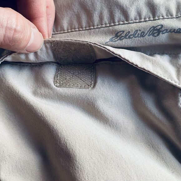 Eddie Bauer Pants Size 10 Tan Roll Tab Hem Convertible Hiking Outdoor Gorpcore - Picture 11 of 11